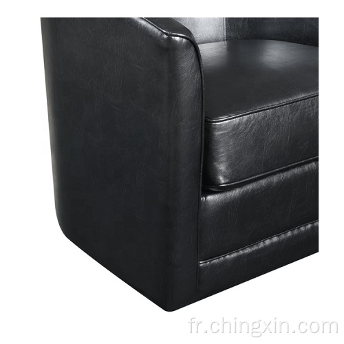 Chaise de salon de chaise d'accent noir pivotante